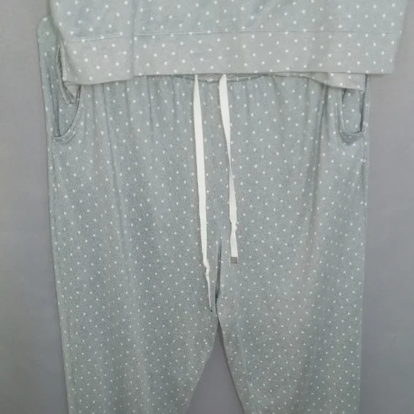 Ralph Lauren Black Lable Women Pajama Set in Gray And White Size M - Picture 6 of 9